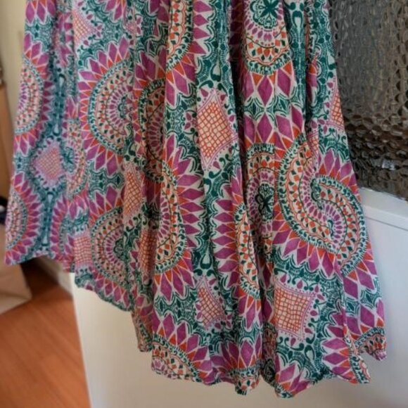 Swishy Party Dress Sleeveless Scoop-neck Sun Dress, Skirt, Vibrant Anthropologie - Picture 12 of 14